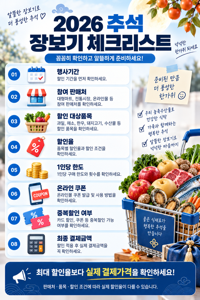2026 추석 농축수산물 할인 2