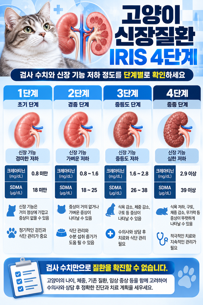 고양이 신장질환 IRIS 4단계 안내