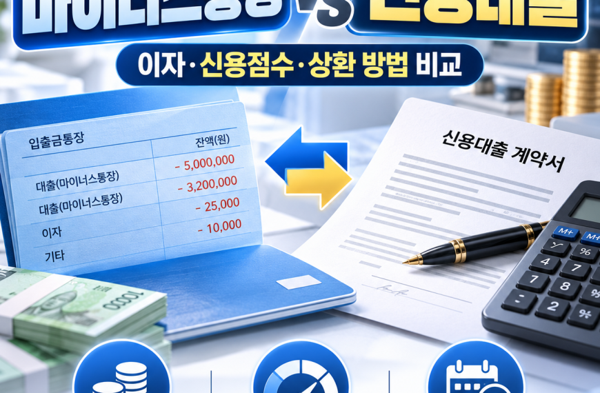 마이너스통장 신용대출 차이