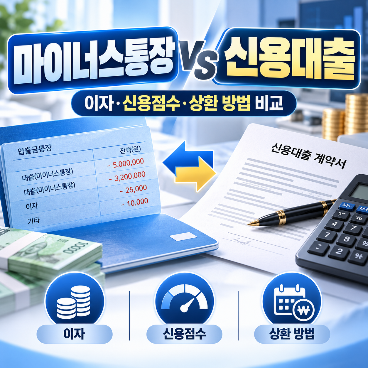 마이너스통장 신용대출 차이