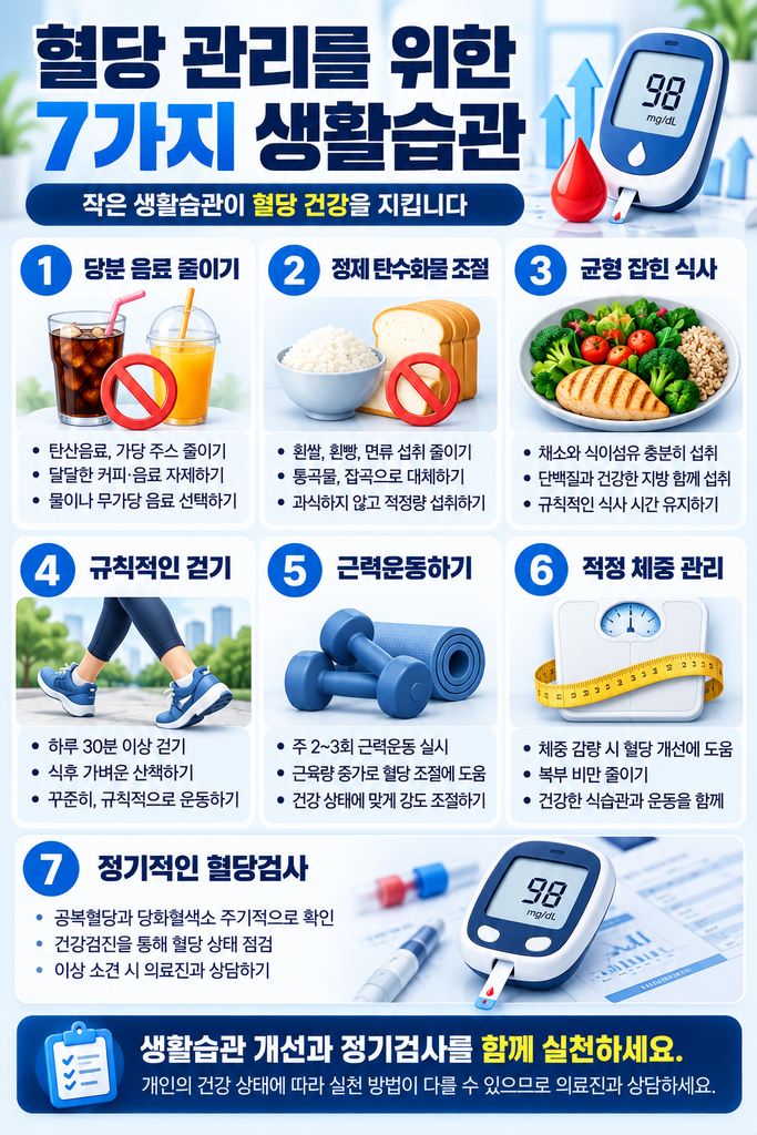 혈당 관리를 위한 7가지 생활습관
